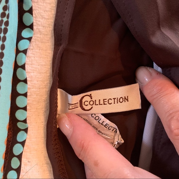 Brown teal colored two piece tankini size 12 - Picture 4 of 5